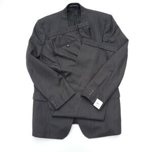 Alexandre London Wool 2pc Suit Gray Blazer Jacket Sport Coat 44L Pants 38L NWT